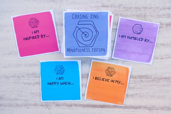 Mindful journaling with inspirational cards